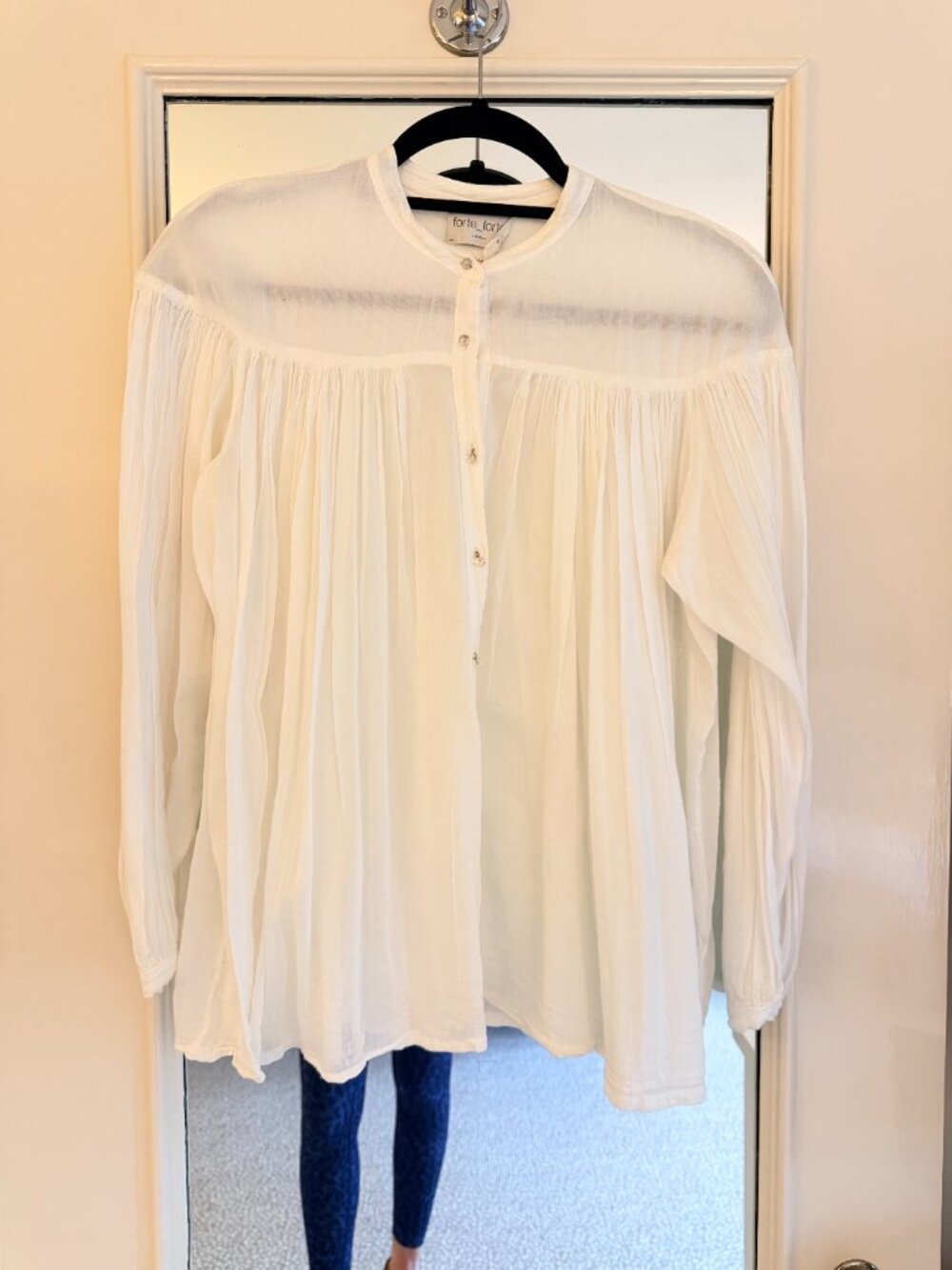 FORTE FORTE ITALY SEMI SHEER BLOUSE - SIZE SMALL